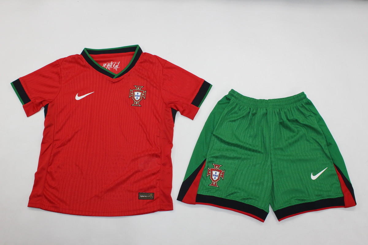 Kids-Portugal 2024 Euro Home Soccer Jersey(Player)